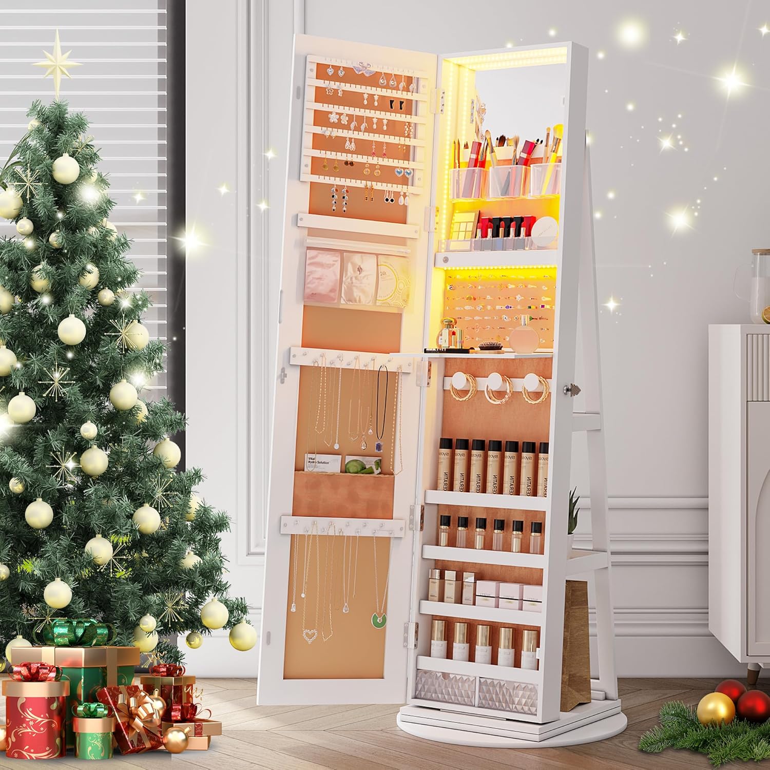 🔥Pre-Black Friday🔥 Espejo joyero 170 x 70 cm, espejo de cuerpo entero con organizador de joyas – Pagá 1 y llevate 2 ✨ 🎁